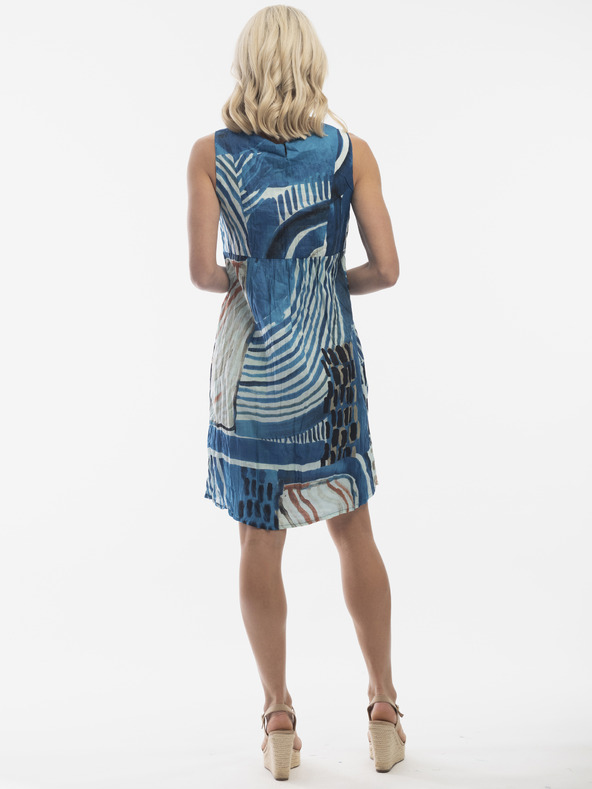 Orientique Modré dámske vzorované šaty Orientique