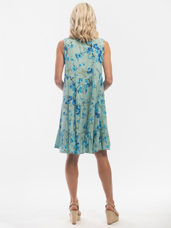 Orientique Tyrkysové dámske kvetované šaty Orientique