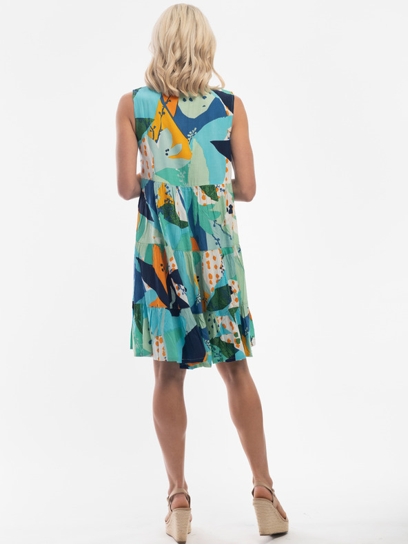 Orientique Tyrkysové dámske vzorované šaty Orientique