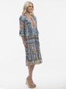Orientique Oranžovo-modré dámske vzorované šaty Orientique