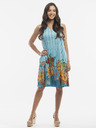 Orientique Modré dámske vzorované obojstranné šaty Orientique
