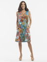 Orientique Modré dámske vzorované obojstranné šaty Orientique