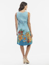 Orientique Modré dámske vzorované obojstranné šaty Orientique