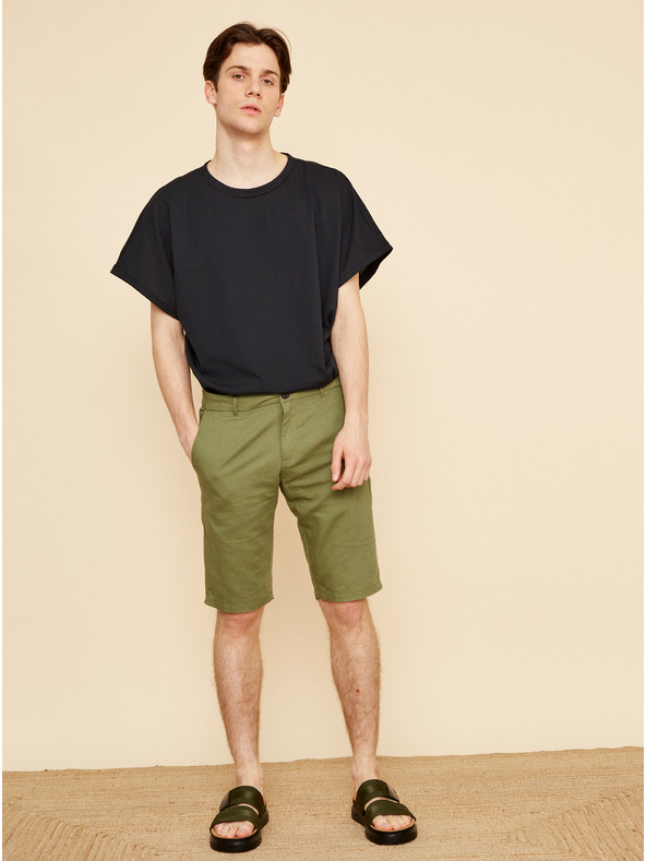 ZOOT.lab Zelené pánske plátené šortky ZOOT.lab Gavin