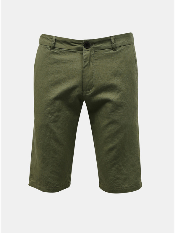 ZOOT.lab Zelené pánske plátené šortky ZOOT.lab Gavin