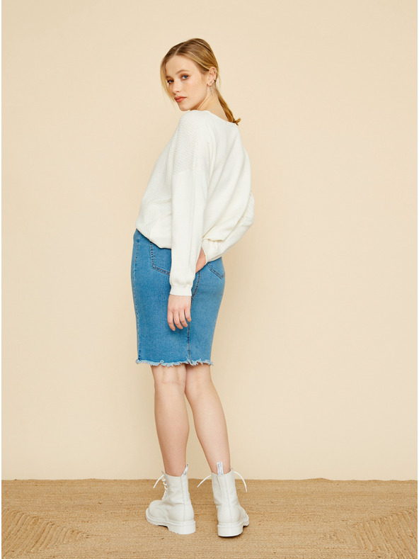 ZOOT.lab Biely dámsky nadrozmerný sveter ZOOT.lab Morgan