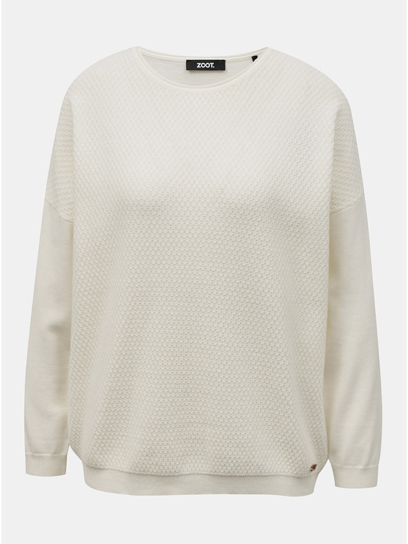 ZOOT.lab Biely dámsky nadrozmerný sveter ZOOT.lab Morgan