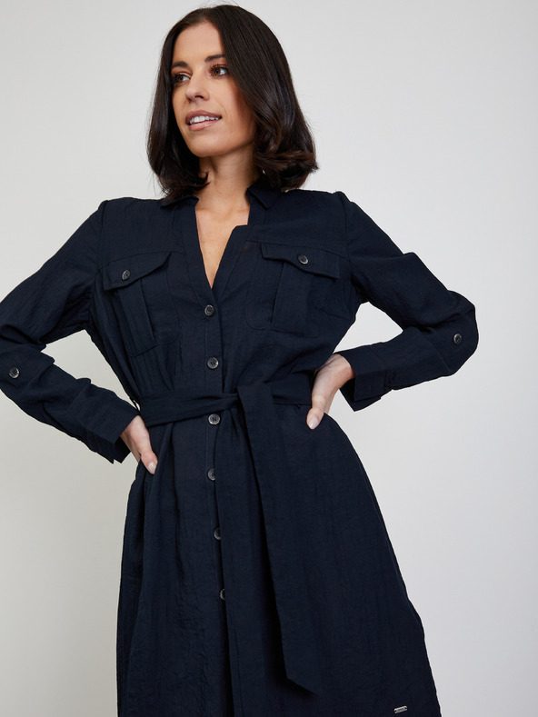 ZOOT.lab Čierne košeľové šaty s vreckami ZOOT.lab Maxine