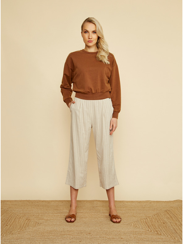 ZOOT.lab Béžové pruhované culottes ZOOT.lab Anika