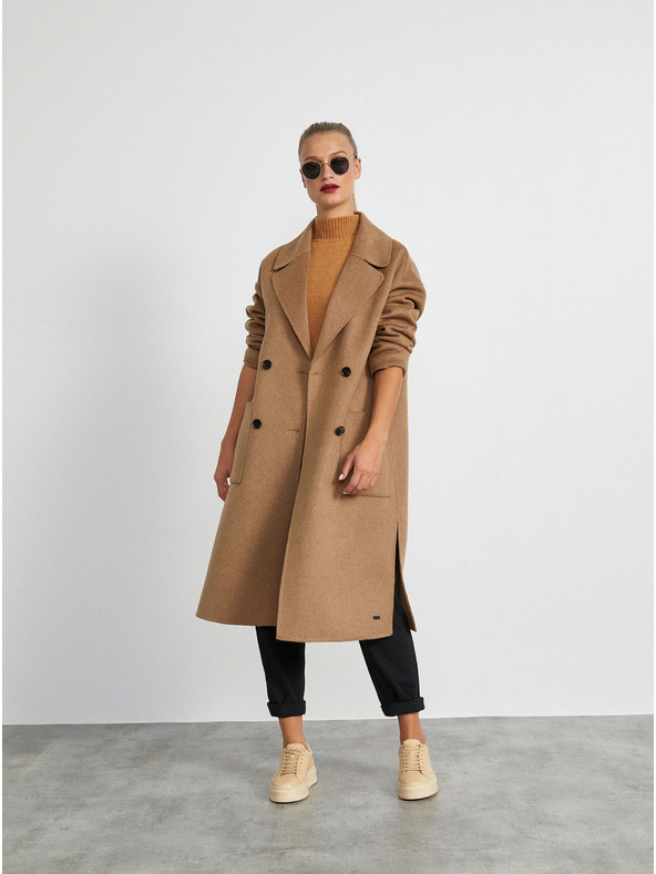 ZOOT.lab Hnedý dámsky voľný sveter zo zmesi vlny METROOPOLIS by ZOOT.lab Belen