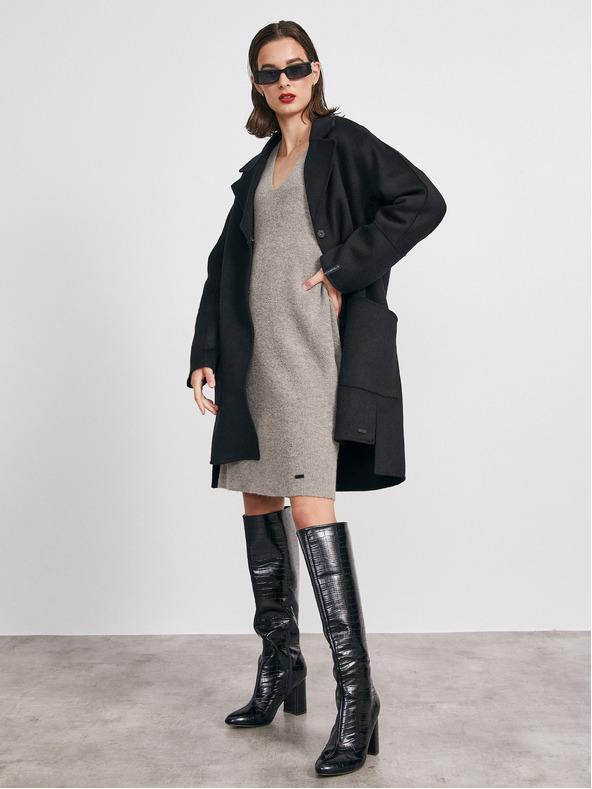 ZOOT.lab Šedé svetrové šaty zo zmesi vlny METROOPOLIS by ZOOT.lab Ofilia