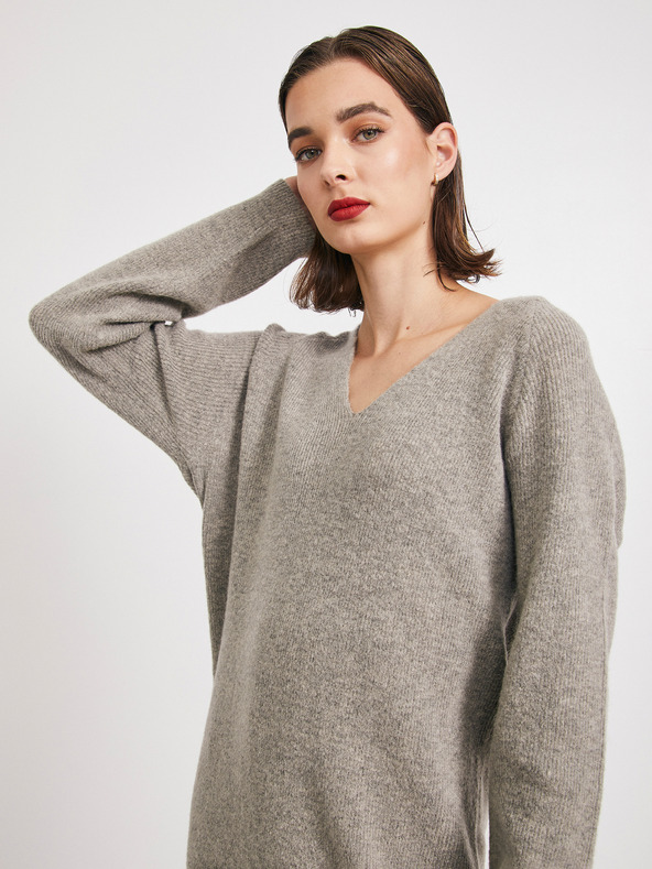 ZOOT.lab Šedé svetrové šaty zo zmesi vlny METROOPOLIS by ZOOT.lab Ofilia