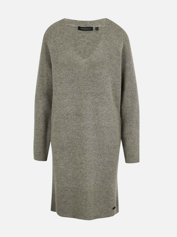 ZOOT.lab Šedé svetrové šaty zo zmesi vlny METROOPOLIS by ZOOT.lab Ofilia