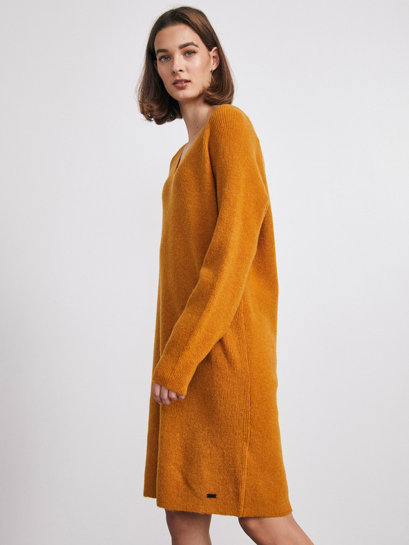 ZOOT.lab Hnedé svetrové šaty s vlnou METROOPOLIS by ZOOT.lab Ofilia