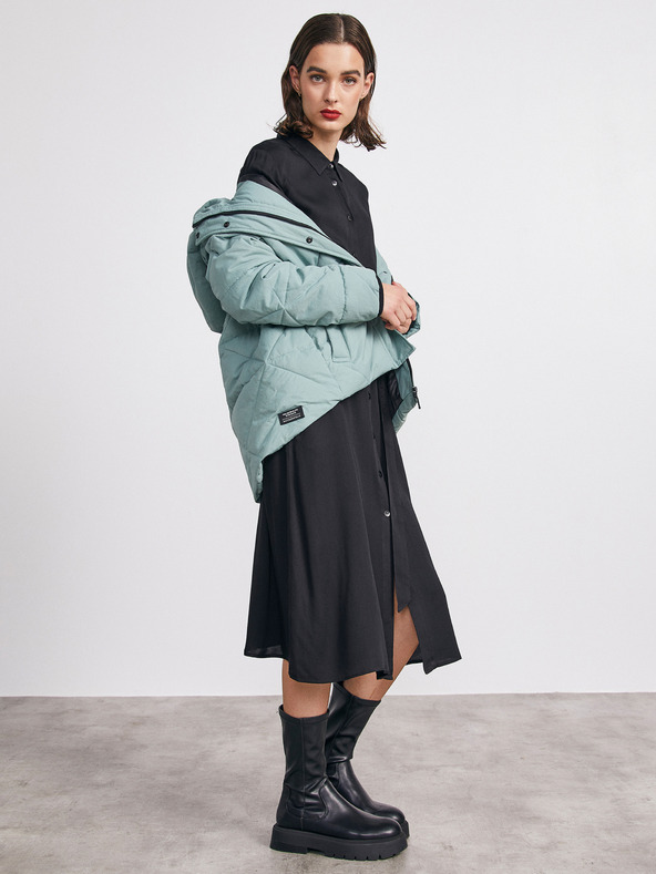 ZOOT.lab Čierne dámske košeľové midi šaty METROOPOLIS by ZOOT.lab Sharon