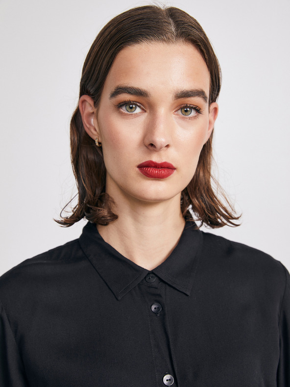 ZOOT.lab Čierne dámske košeľové midi šaty METROOPOLIS by ZOOT.lab Sharon