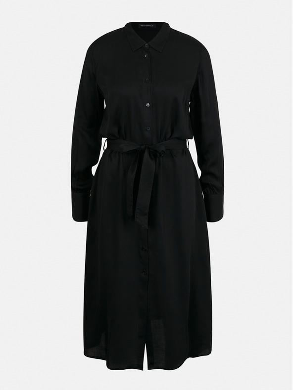 ZOOT.lab Čierne dámske košeľové midi šaty METROOPOLIS by ZOOT.lab Sharon