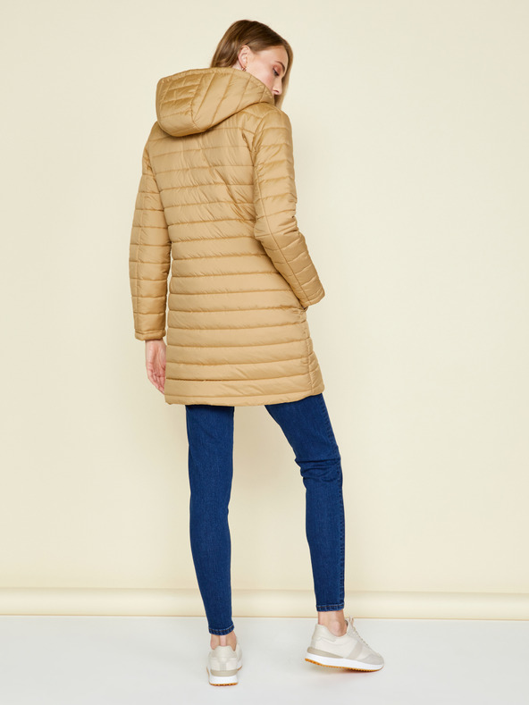 ZOOT.lab Zlatá dámska prešívaná predĺžená zimná bunda s kapucňou ZOOT.lab Molly