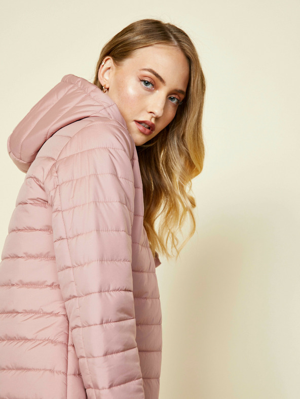 ZOOT.lab Staroružová dámska prešívaná predĺžená zimná bunda s kapucňou ZOOT.lab Molly