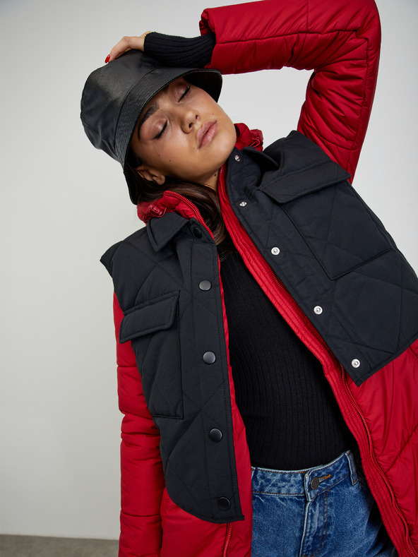 ZOOT.lab Červený dámsky prešívaný kabát ZOOT.lab