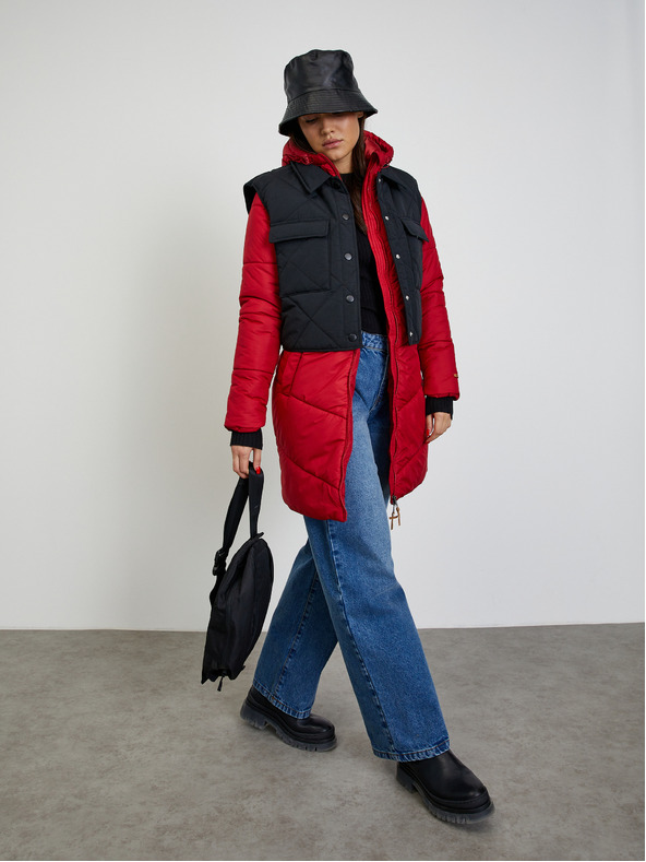 ZOOT.lab Červený dámsky prešívaný kabát ZOOT.lab