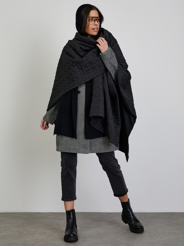 ZOOT.lab Bielo-čierny dámsky vzorovaný zimný kabát ZOOT.lab Sherry