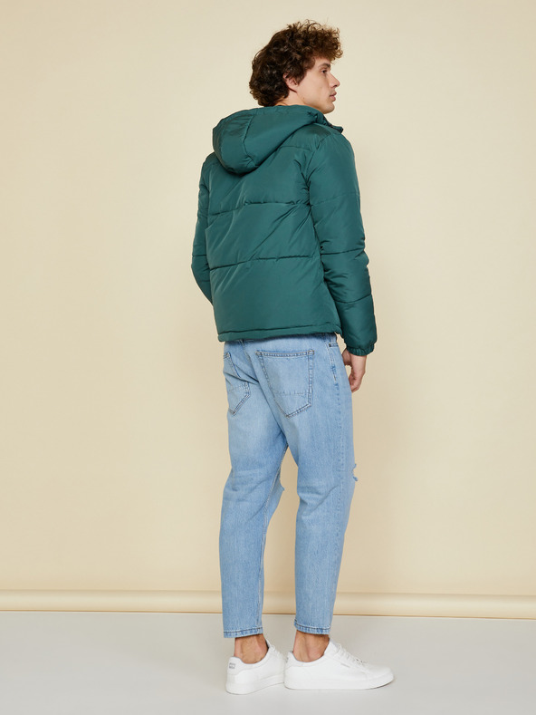 ZOOT.lab Tmavozelená pánska prešívaná zimná bunda s kapucňou ZOOT.lab Clark