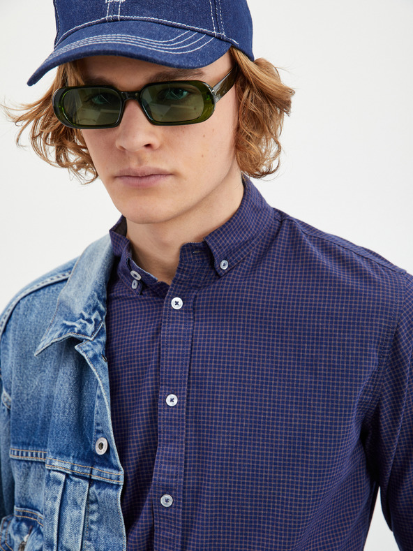 ZOOT.lab Tmavomodrá pánska vzorovaná košeľa ZOOT.lab Boris