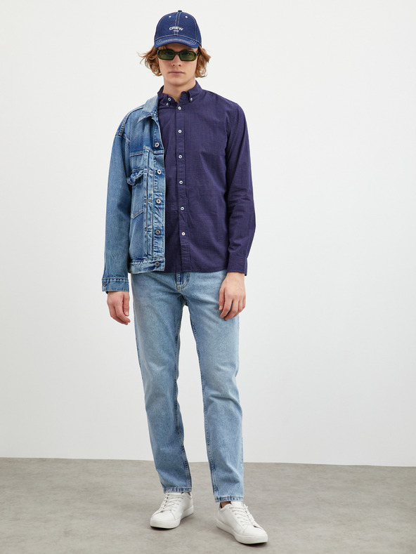 ZOOT.lab Tmavomodrá pánska vzorovaná košeľa ZOOT.lab Boris