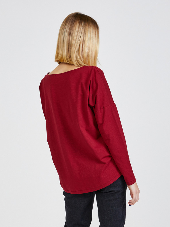 ZOOT.lab Červené dámske základné tričko s dlhým rukávom ZOOT.lab Evana