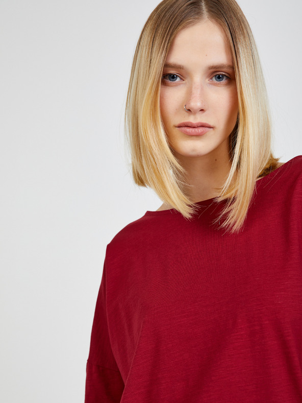 ZOOT.lab Červené dámske základné tričko s dlhým rukávom ZOOT.lab Evana