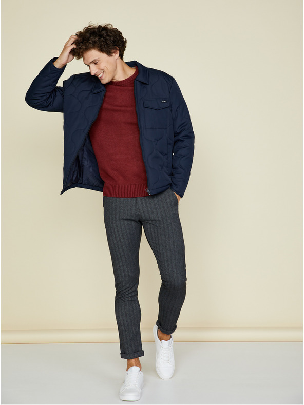 ZOOT.lab Vínový pánsky základný sveter ZOOT.lab Olin