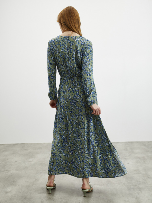 ZOOT.lab Modro-zelené dámske vzorované dlhé šaty ZOOT.lab Eliane