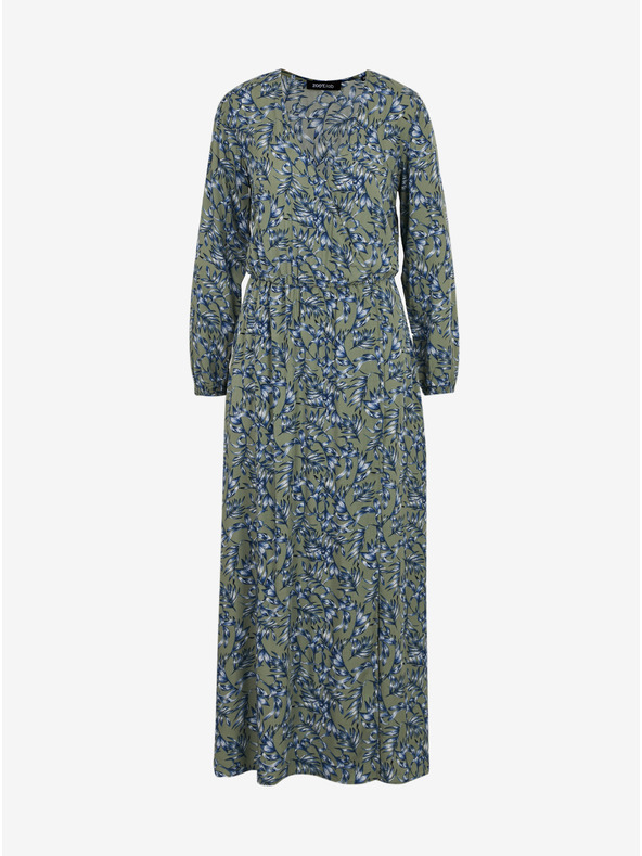 ZOOT.lab Modro-zelené dámske vzorované dlhé šaty ZOOT.lab Eliane