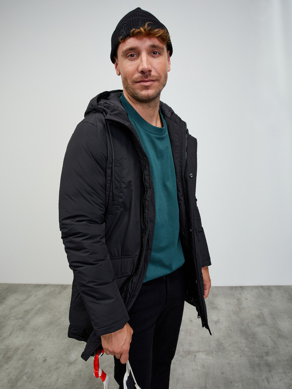 ZOOT.lab Čierna pánska bunda s kapucňou ZOOT.lab Charls