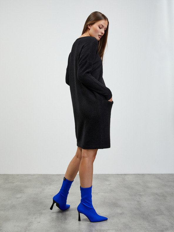 ZOOT.lab Čierne svetrové šaty s vlnenou zmesou ZOOT.lab Dania