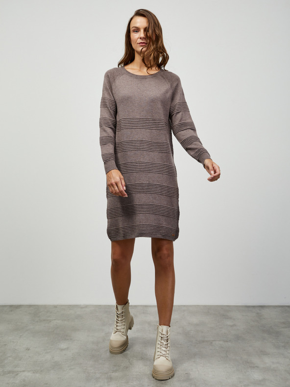 ZOOT.lab Hnedé prúžkované šaty ZOOT.lab Bellarose