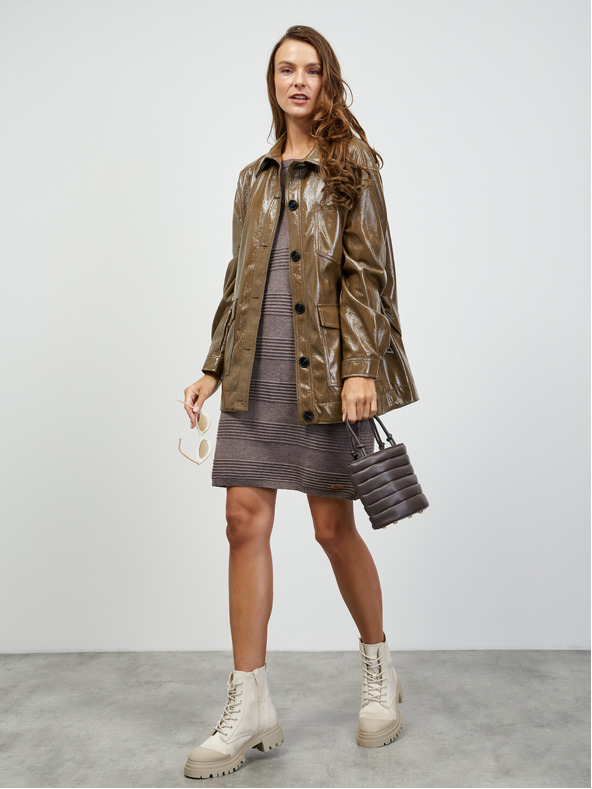 ZOOT.lab Hnedé prúžkované šaty ZOOT.lab Bellarose