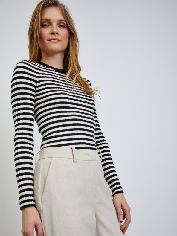 ZOOT.lab Krémové dámske pruhované nohavice ZOOT.lab Deliza