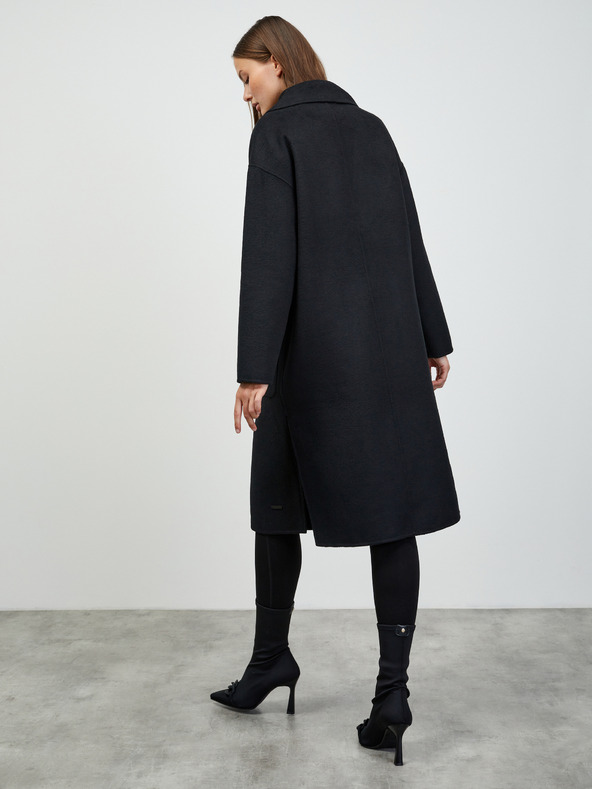 ZOOT.lab Čierny dámsky prechodný kabát s prímesou vlny ZOOT.lab Kalita