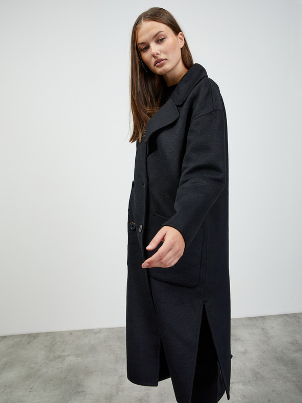 ZOOT.lab Čierny dámsky prechodný kabát s prímesou vlny ZOOT.lab Kalita