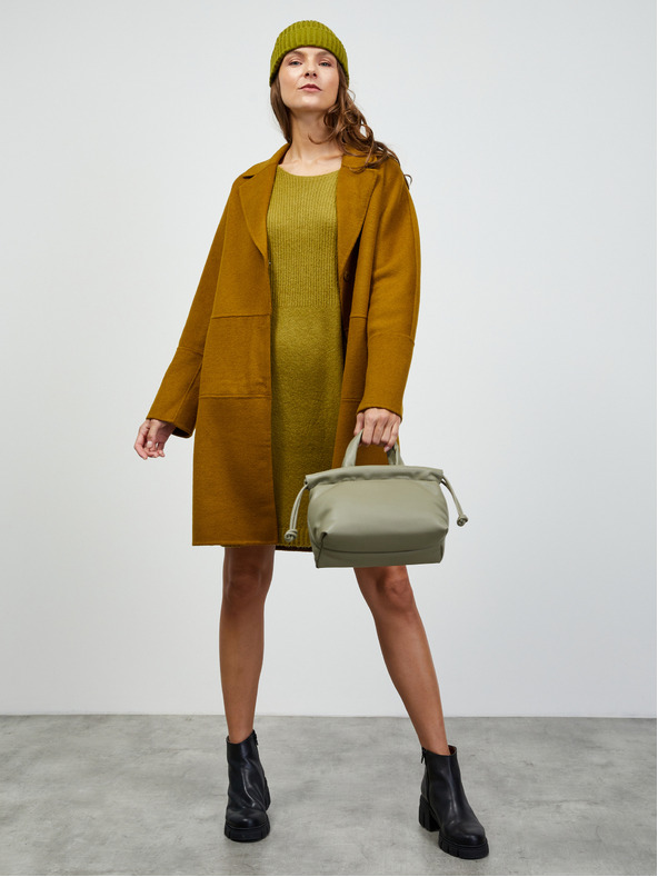 ZOOT.lab Hnedý dámsky kabát z vlnenej tkaniny ZOOT.lab Evelyn