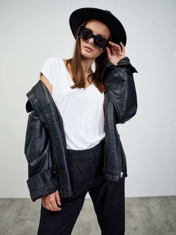 ZOOT.lab Čierne dámske nohavice s opaskom ZOOT.lab Matylda