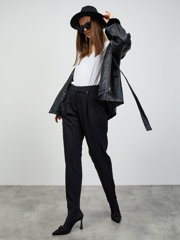 ZOOT.lab Čierne dámske nohavice s opaskom ZOOT.lab Matylda