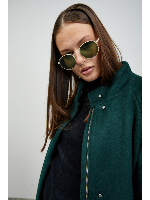 ZOOT.lab Tmavozelený dámsky kabát so zmesou vlny ZOOT.lab Tiffy