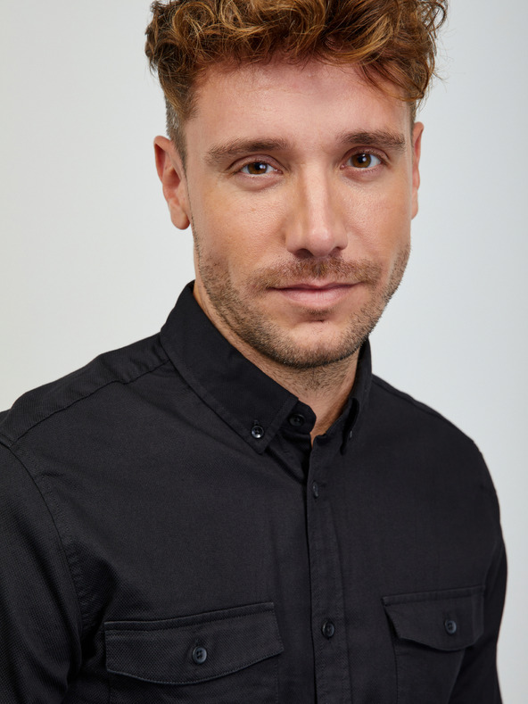 ZOOT.lab Čierna pánska košeľa ZOOT.lab Stanley