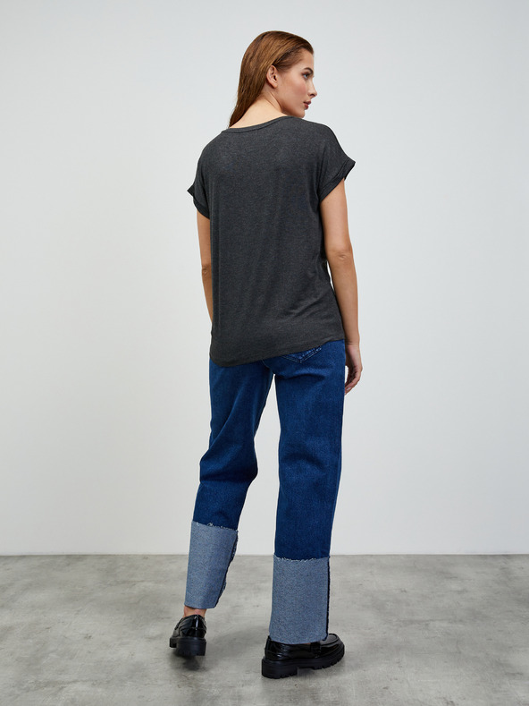 ZOOT.lab Tmavo šedé dámske žíhané základné tričko ZOOT.lab Adriana 4