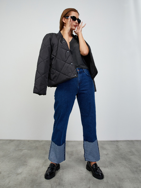 ZOOT.lab Tmavo šedé dámske žíhané základné tričko ZOOT.lab Adriana 4