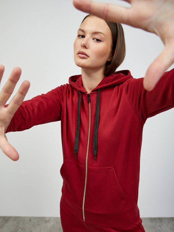 ZOOT.lab ZOOT.lab Laura dámska bordová mikina s kapucňou a zipsom
