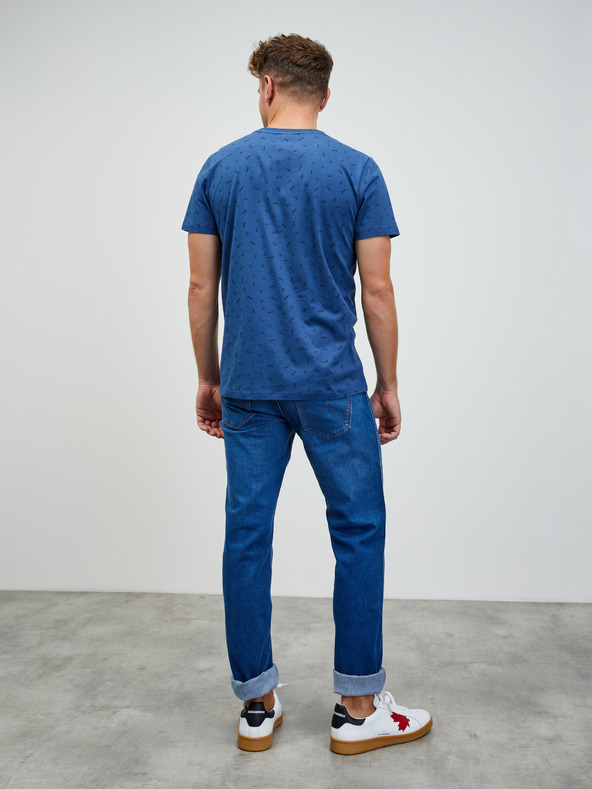 ZOOT.lab Modré pánske vzorované tričko ZOOT.lab Rowan